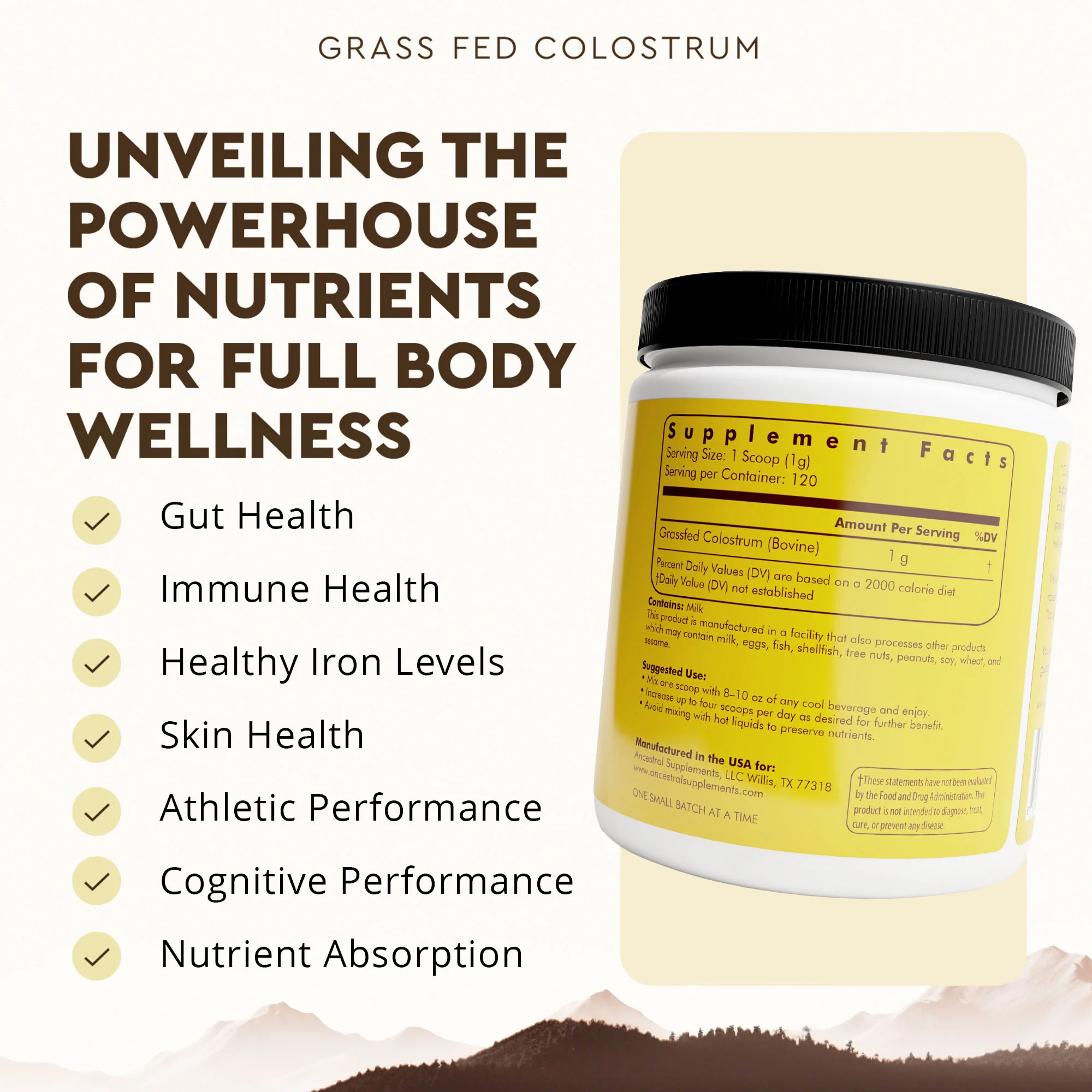 Grass Fed Beef Colostrum Jar - Image 3