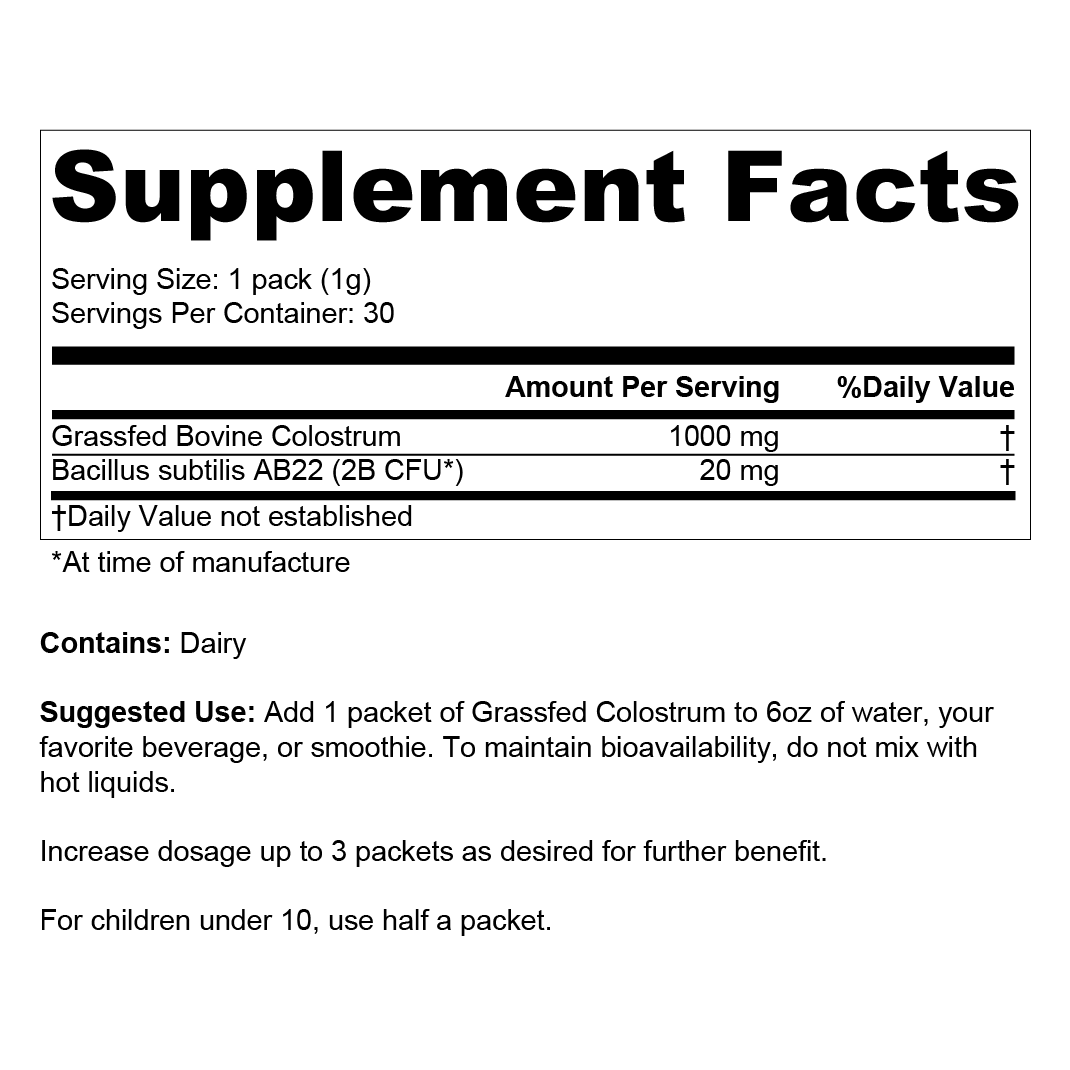 Grass Fed Beef Colostrum Stick Packs - Image 3